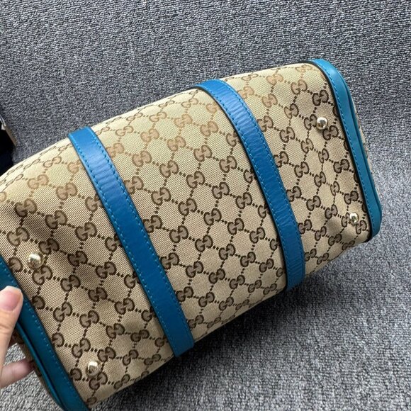 GUCCI Boston Brown Leather Satchel 588-081625 - Picture 12 of 15